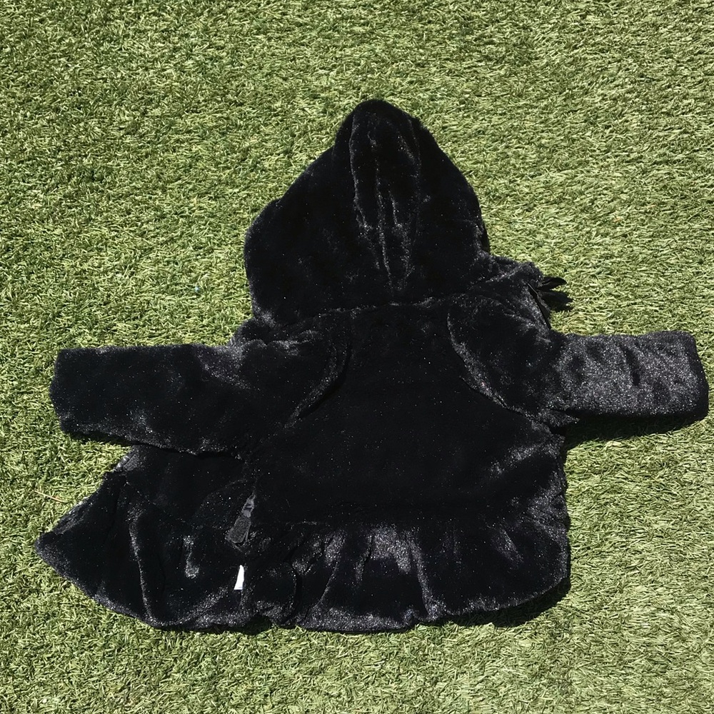 BON BEBE Black Faux Fur Winter Coat - Picture 5 of 5